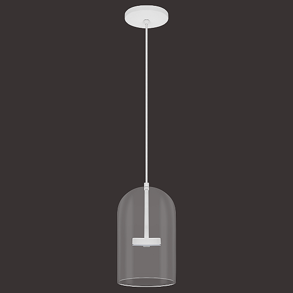 Pendente Dueluci Cristallo 440 M Alumínio Vidro Cristal Ø18cm x A30cm LED 12W 3000K 680Lm Bivolt Linha Design Moderno