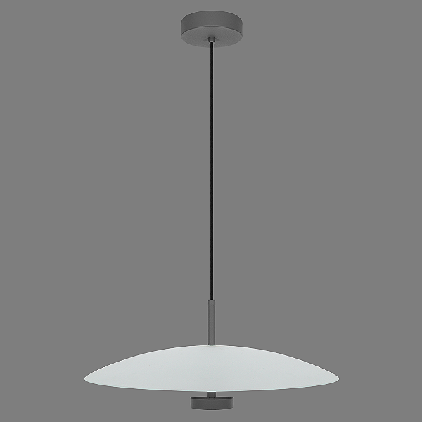 Pendente Dueluci Livorno 486 Indireto Alumínio Vidro Fosco Curvado Ø50cm x A20cm LED 15W 2200Lm 3000K Bivolt Linha Design Moderno