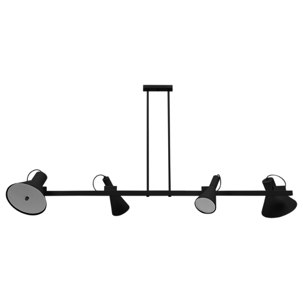Pendente Dueluci Mobile Misto 399M Alumínio Acrílico 4 Cúpulas Diferenciadas Ø9,5cm e Ø5,3cm Haste 70cm Soquetes E27 e G9 Linha Design Moderno