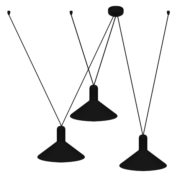 Pendente Dueluci Mult OZ 816/3 Alumínio 3x Cúpulas Ø29cm x A19cm 3x E27 LED Linha Design Contemporâneo