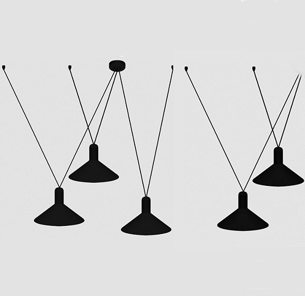 Pendente Dueluci Mult OZ 816/5 Alumínio 5x Cúpulas Ø29cm x A19cm 5x E27 LED Linha Design Contemporâneo