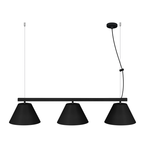 Pendente Dueluci Refly 474-3E Alumínio C94cm x P22cm x A16cm Cúpulas Ø10cm x Ø22cm x A12cm LED 3x E27 Bolinha Linha Design Moderno