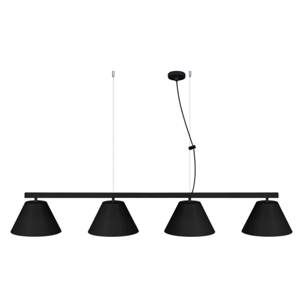 Pendente Dueluci Refly 474-4G Alumínio Acrílico C130cm x P22cm x A16cm Cúpulas Ø10cm x Ø22cm x A12cm LED 8x G9 5W Linha Design Moderno