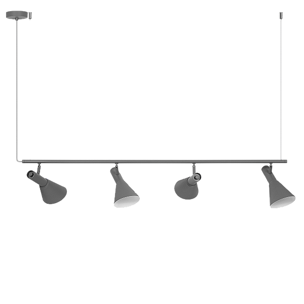 Pendente Dueluci Tucano 496 Alumínio Articulado C120cm x P25cm x A18cm 4x E27 LED Linha Design Contemporâneo