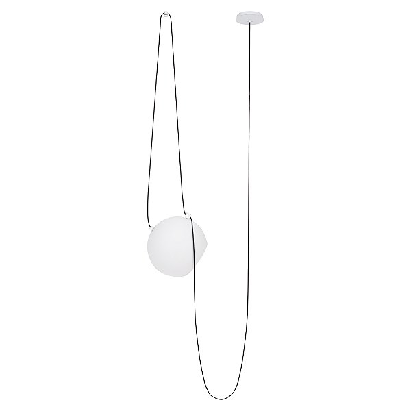 Pendente Dueluci Vetro G 413-1 Vidro Branco Fosco Ø25cm x A20cm Soquete E27 LED 4m Cabo PP Linha Design Moderno
