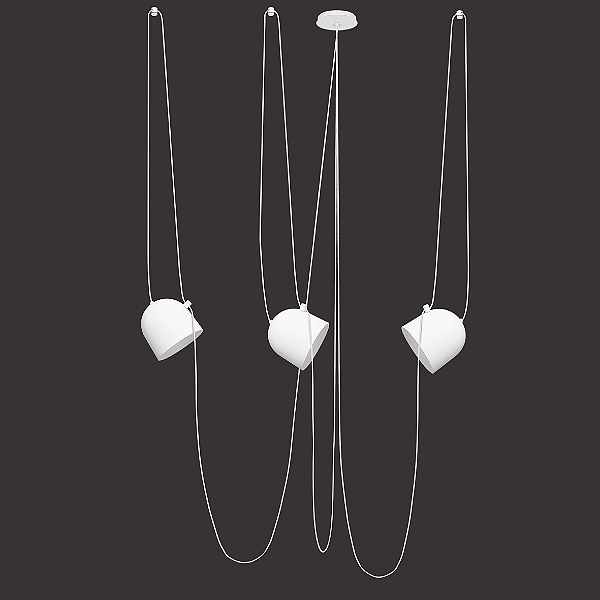 Pendente Dueluci Vetro Ônix 410-3 Vidro Branco Fosco 3 Cúpulas Ø18cm x A19cm Soquetes E27 LED Linha Design Moderno