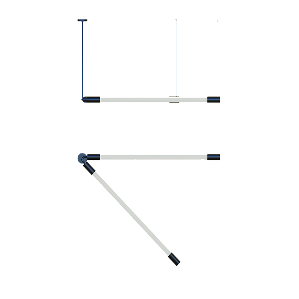 Pendente SLIM 2084R Duplo em Alumínio com Centro 45° V e Ponteira Redonda para 2 Tubos LED T8 de 60 cm ou 120 cm – Dueluci Iluminação
