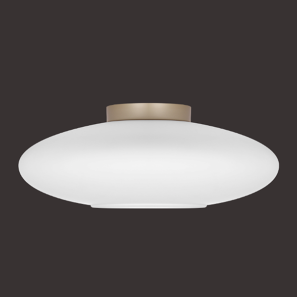Plafon Dueluci Nave 405-G Alumínio Vidro Branco Fosco Ø50cm x A18cm LED 15W 3000K 2200Lm Bivolt Linha Design Moderno