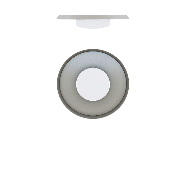 Plafon PLAN-I 3004 Ø45 x A8 cm com Aro Aba Aberta e Vidro Ø21 cm LED 7W 3000K 1200 Lúmens Bivolt – Dueluci Iluminação