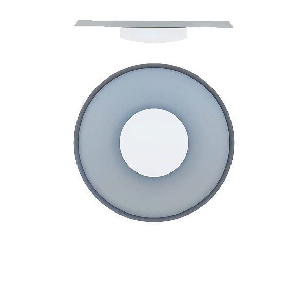 Plafon PLAN-I 3030 Ø65 x A9 cm com Aba Aberta e Vidro Ø27 cm LED 15W 3000K 2200 Lúmens Bivolt – Dueluci Iluminação