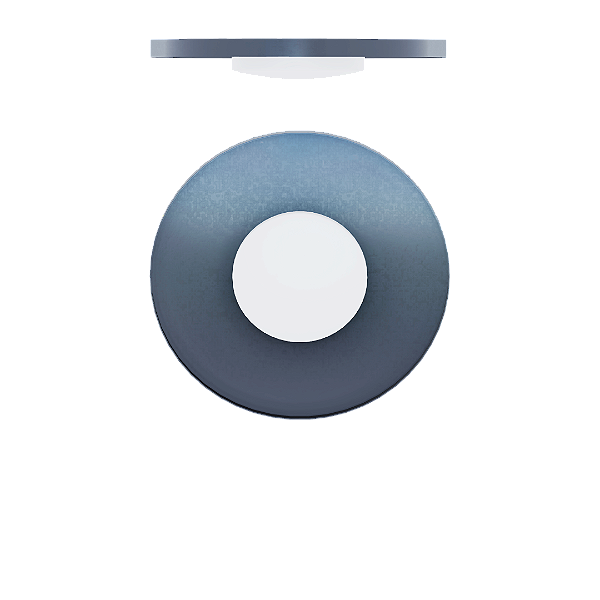 Plafon PLAN-II 3140 Ø60 x A9 cm com Aba Reta e Vidro Ø27 cm LED 15W 3000K 2100 Lúmens Bivolt – Dueluci Iluminação