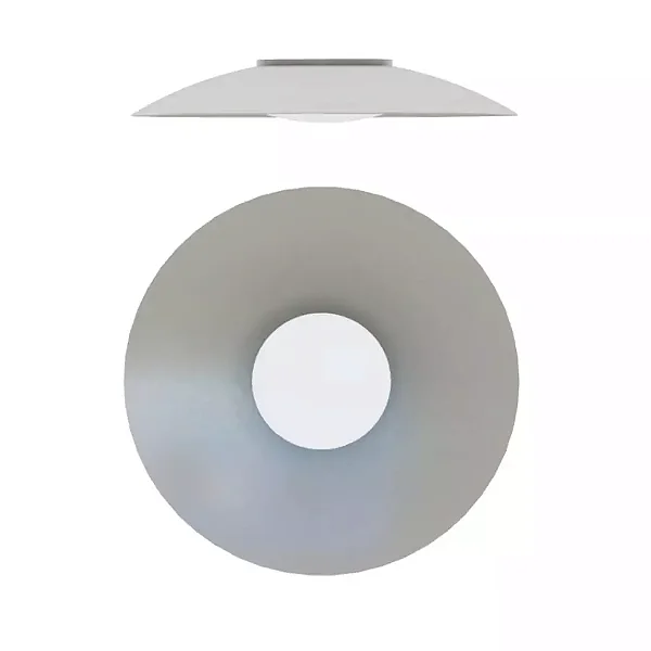 Plafon PLAN-IV 3344 Ø47 x A8 cm Curvado com Vidro Ø21 cm LED 7W 3000K 1100 Lúmens Bivolt – Dueluci Iluminação