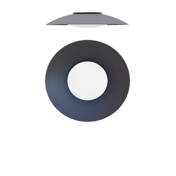 Plafon PLAN-IV 3360 Ø47 x A9 cm Curvado com Vidro Ø27 cm LED 15W 3000K 2100 Lúmens Bivolt – Dueluci Iluminação