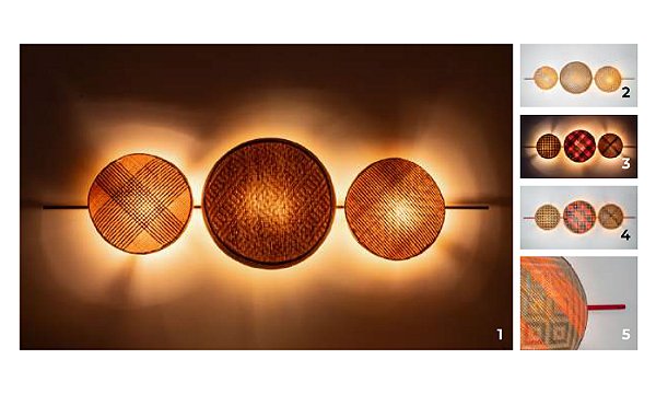 Arandela Baniwa Canoa Munclair – Silvia Carneiro 40x138cm com Rabicho (4x E27) 2398-3