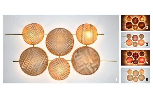 Arandela Baniwa Trama Munclair – Silvia Carneiro 81x162cm com Rabicho (9x E27) 2400-6