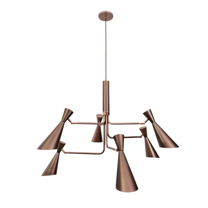 Lustre Zig Zag 6 Braços Munclair Iluminação – Design Contemporâneo Ø123cm 1264-6