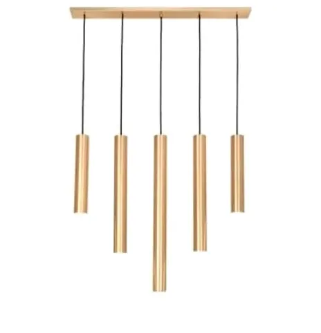 Pendente Clássicos 5 Tubos Munclair – Ø5cm Alturas 30/45/60cm, Regulável até 200cm 4635-5