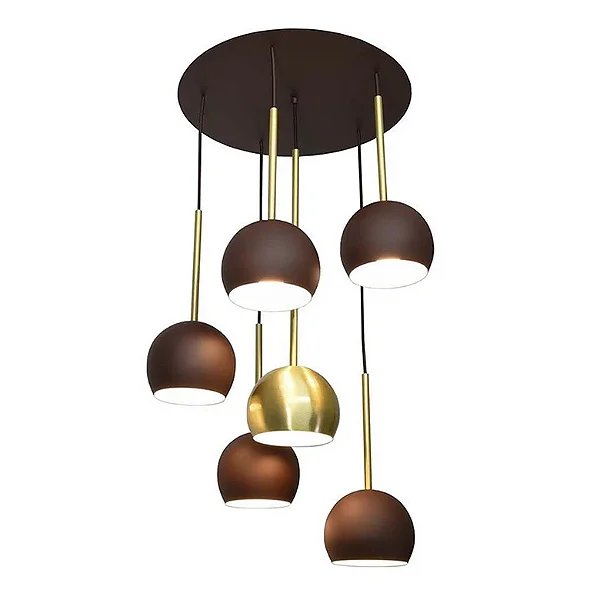 Pendente Romã Munclair – Studio Design com 6 Cúpulas 14x12cm (Altura regulável até 200 cm) 4666-6