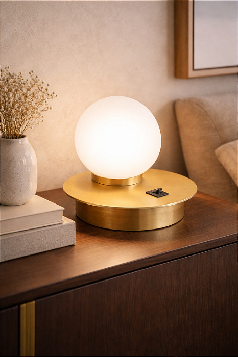 Luminária Old Artisan ABJ-5523 – Recarregável – 1 G9 – Globo Ø100 mm – Ø150 × A140 mm – Acabamento