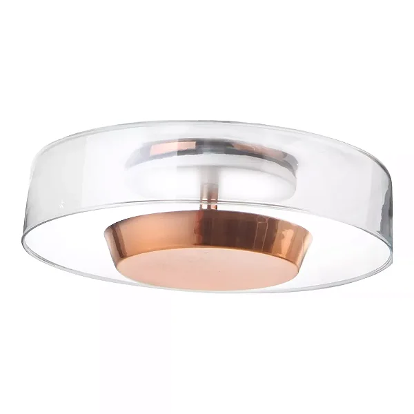 Arandela Interna Old Artisan AR-5795 em Alumínio – LED Integrado 9 W – Ø255 × A90 mm – Acabamento Polido com Vidro Branco