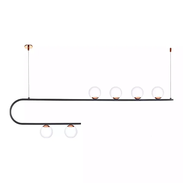 Pendente Old Artisan PD-5513 – 6 G9 – Globo Ø100 mm – C1300 × L100 × A400 mm – Acabamento