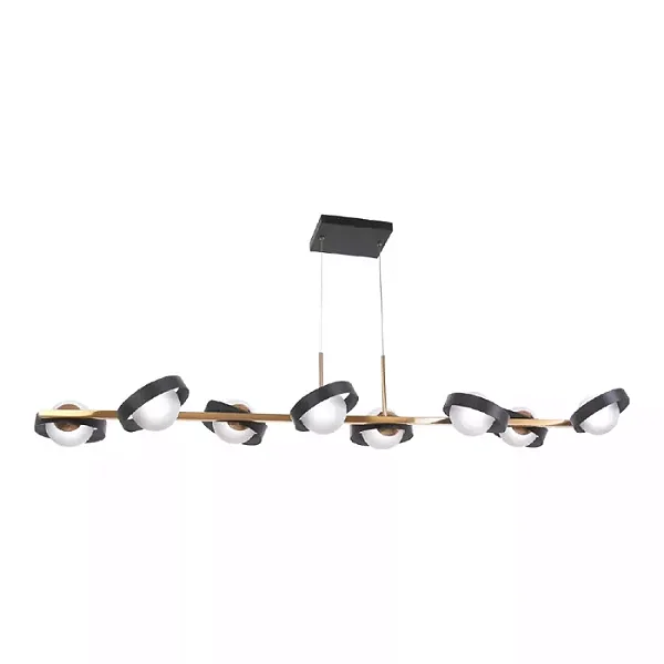 Pendente Old Artisan PD-5517 – 8 G9 – Globo Ø100 mm – C1200 × L290 × A240 mm – Acabamento