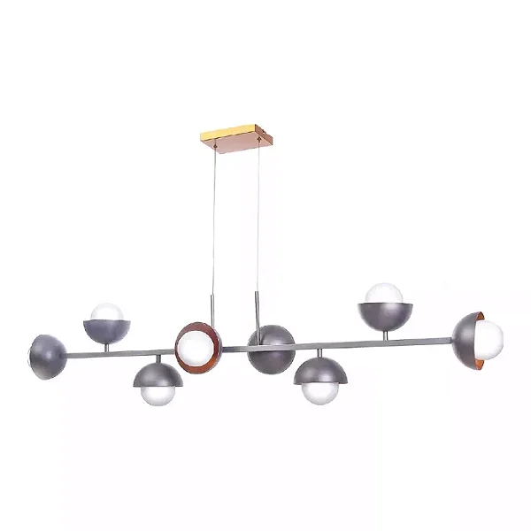 Pendente Old Artisan PD-5521 – 8 G9 – Globo Ø100 mm – C1440 × L140 × A300 mm – Acabamento