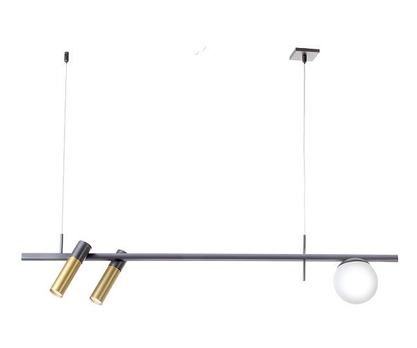 Pendente Interno Old Artisan PD-5828 em Alumínio – 2 Lâmpadas MR11 + 1 Lâmpada G9 – A190 × L120 × C1000 mm – Acabamentos Polido / Escovado