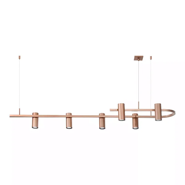 Pendente Interno Old Artisan PD-5866 em Alumínio – 6 Lâmpadas MR11 – A190 × L350 × C1300 mm – Acabamentos Pintado / Escovado / Polido