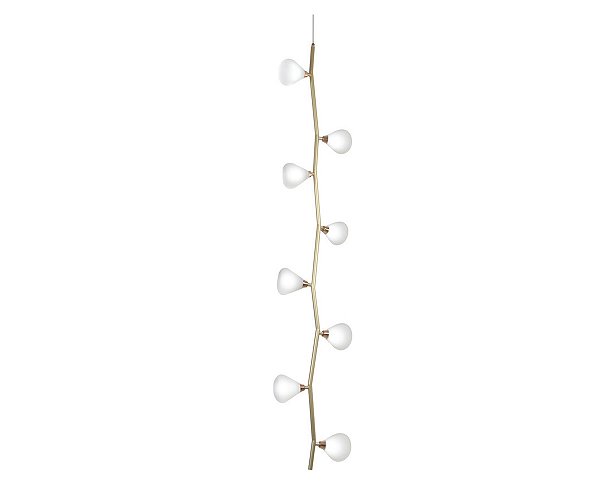 Pendente Interno Old Artisan PD-5881 em Alumínio – 8 Lâmpadas G9 – C230 × A1200 mm – Acabamento Pintado / Escovado – Globo Branco ou Pera