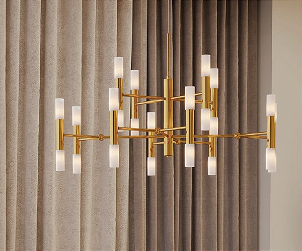 Pendente Interno Old Artisan PD-5965 em Alumínio – 24 Lâmpadas G9 – Ø800 x A560 mm – Acabamentos Pintado, Escovado ou Polido