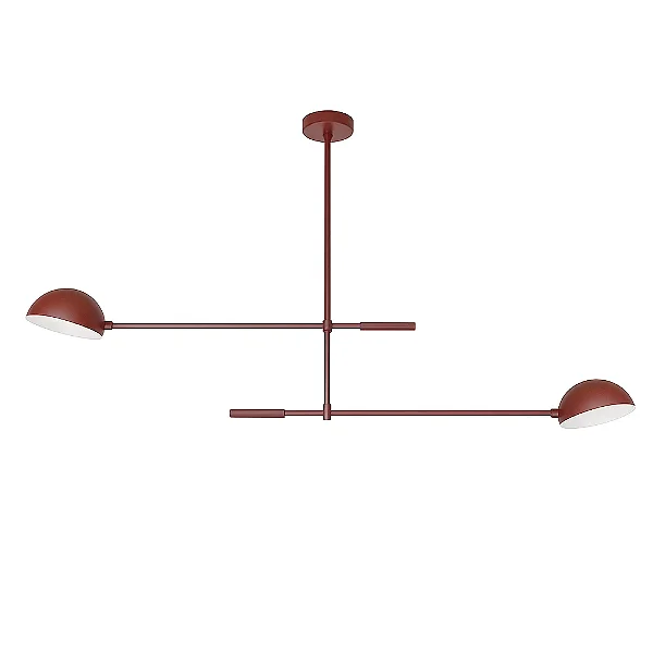 Pendente Moderno 2 Braços Cupula Old Artisan PD-5971 em Alumínio Pintado/Escovado – 2 Lâmpadas E27 – 1400 x 200 x 760 mm