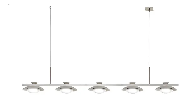 Pendente Moderno Grande Old Artisan PD-5985 em Alumínio Pintado/Escovado – 5 Lâmpadas LED 5,5W 2700K – 1300x200x200 mm
