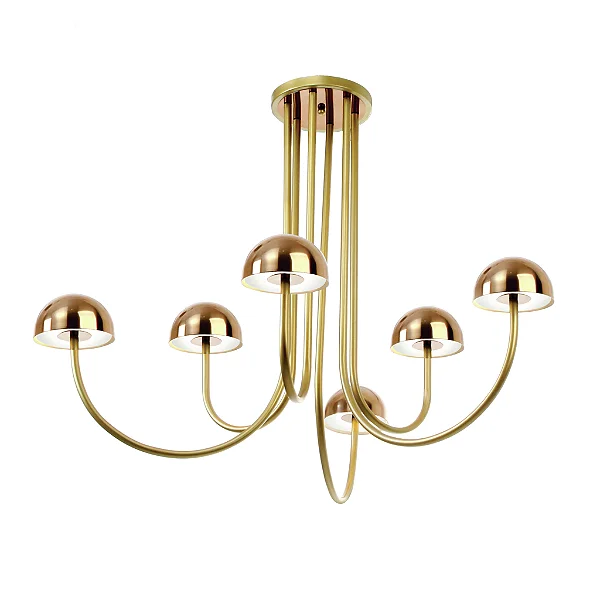 Plafon Interno Old Artisan PLF-5834/6 em Alumínio – 18 Lâmpadas G9 – A790 × L860 × C820 mm – Acabamentos Pintado / Pintado + Polido