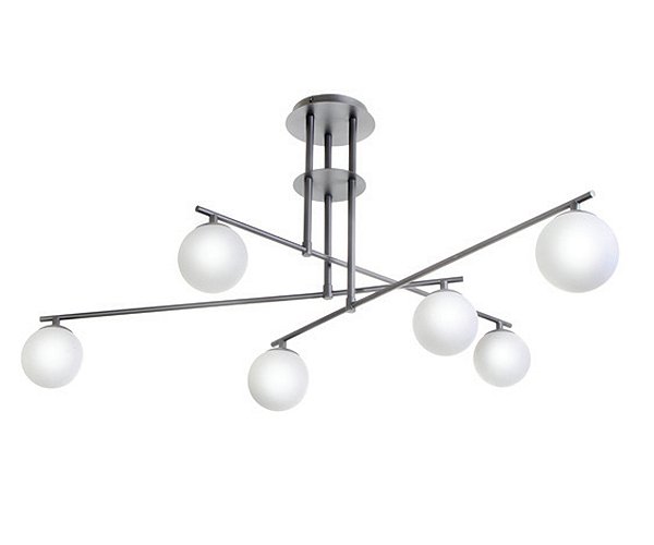 Plafon Interno Old Artisan PLF-5889 em Alumínio – 6 Lâmpadas G9 – Ø700 × A400 mm – Acabamento Pintado / Escovado