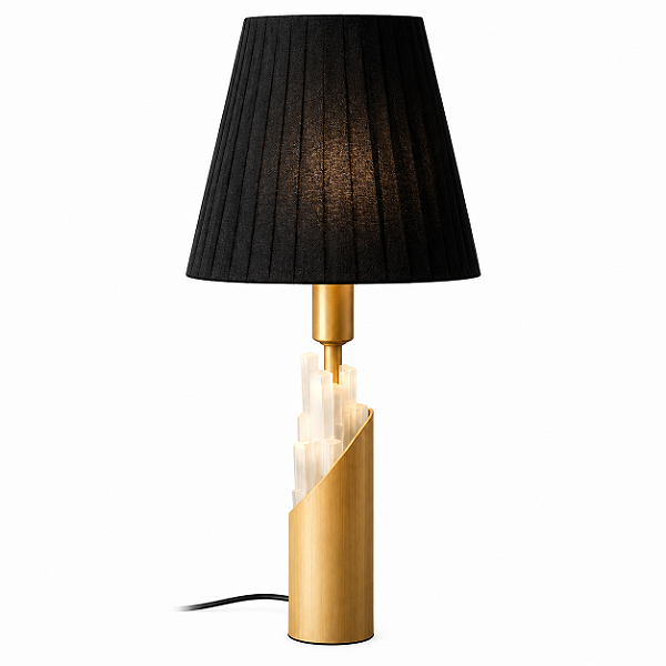 Abajur DNA Iluminação Felsen ABJ-FELSEN – Base Dourada – 1 Lâmpada E14 – Cúpula – Pintura