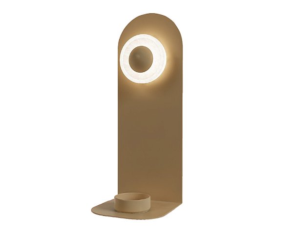 Arandela DNA Iluminação A0113 Altar – Suporte para Incenso + Cúpula Selenita Ø10 cm – LED 2W 3000K