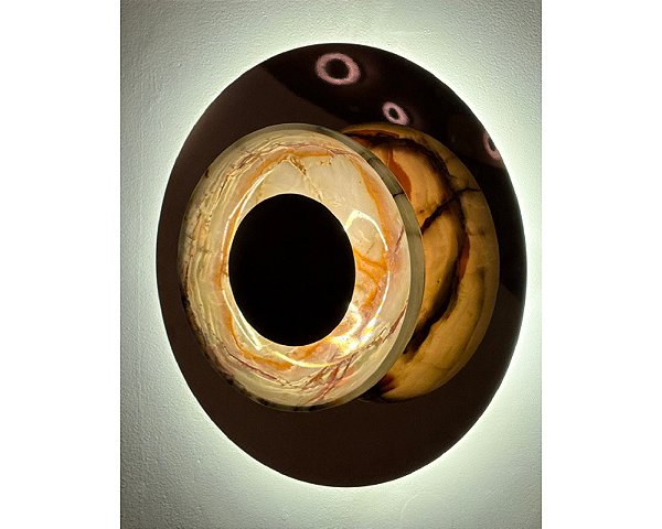 Arandela DNA Iluminação A0209 – Ø40 cm Ônix Reflexo – LED 6W 3000K com Base