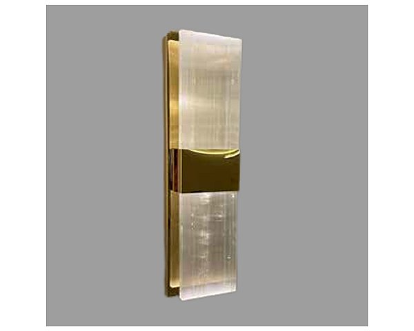 Arandela DNA Iluminação Felsen Dupla ROCHA-ARA-PL-2 – 10 × 40 cm – Placa de Rocha – LED 4W – Pintura / Inox