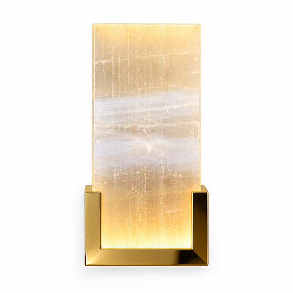 Arandela DNA Iluminação Felsen ROCHA-ARA-PL-RET – 10 × 20 cm – Placa de Rocha – LED 2W – Pintura / Inox