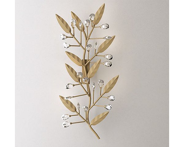 Arandela DNA Iluminação Valenssa VALENSSA-ARA – 40 × 90 cm – Cristal Translúcido Amêndoa – 6 Lâmpadas G9 – Pintura