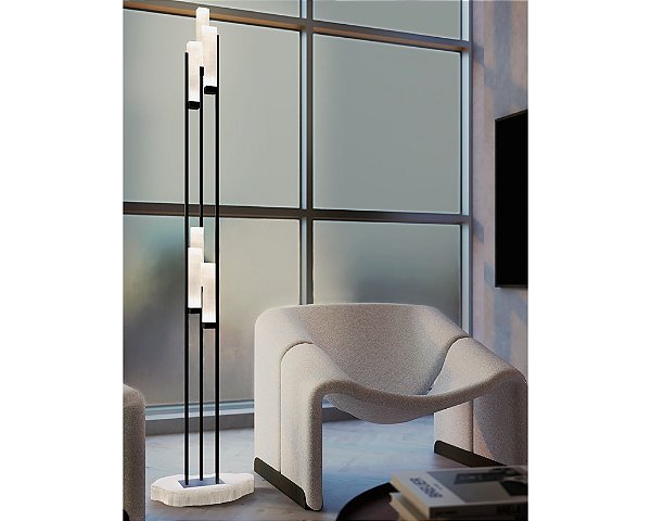 Coluna DNA Iluminação Fine Line COLUNA-FINELINE – Rocha 30 × 160 cm – LED 10W – Pintura ou Chapa Inox