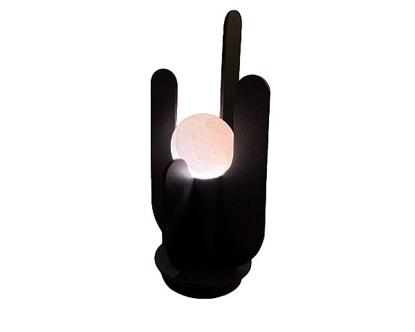 Luminária DNA Iluminação AB0108 Equilíbrio – Ø20 × 32 cm – Base em Rocha – Para Lâmpada E27