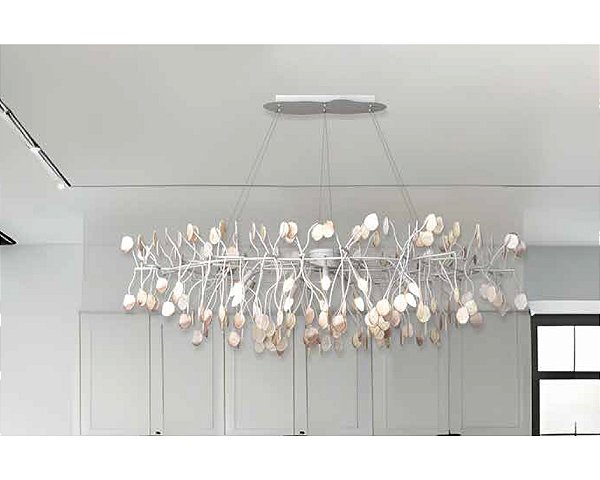 Lustre DNA Iluminação Branch Ágata Cristal 100cm BRANCH-100-AC – 10 Lâmpadas E14 – Pendente Tipo Galho