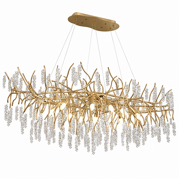 Lustre DNA Iluminação Branch Lavanda 100cm BRANCH-100-LAV – 10 Lâmpadas E14 – Castanhas – Pendente Tipo Galho