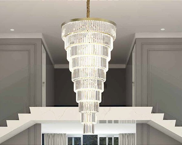 Lustre DNA Iluminação Candy CDY-80 – Ø80 cm – 23× G9 – 8 Aros – 1,5 m Altura – Pendente