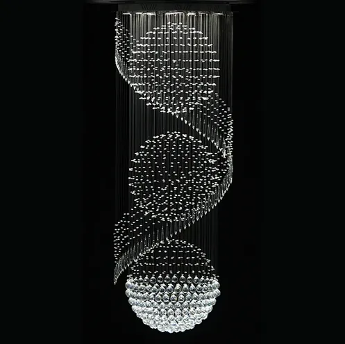 Lustre DNA Iluminação Escalar BOL-40-3ESF – Ø40 cm – 4× GU10 – 3 Esferas + Bola – 1,3 m Altura