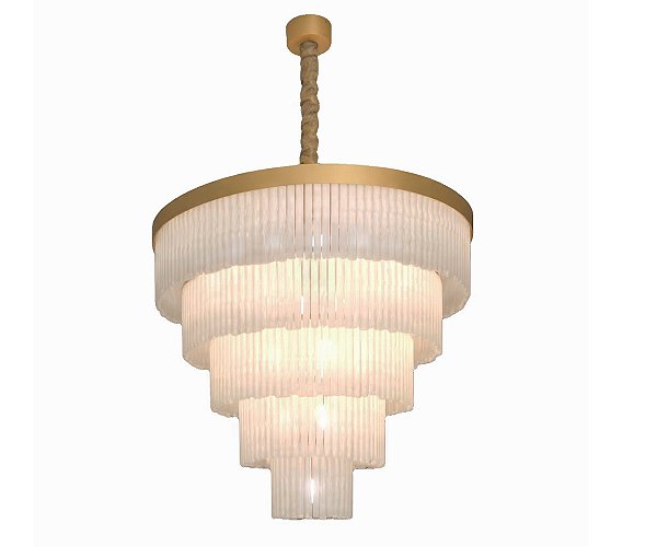 Lustre DNA Iluminação Felsen 120cm ROCHA-120-PENDENTE – 5 Aros – 27 Lâmpadas E14 – Rocha – Pintura