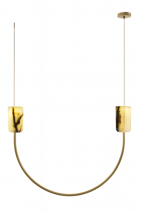 Lustre DNA Iluminação L0608 Due – 45 × 55 cm – Ônix – LED 6W 3000K – Pendente 2 m