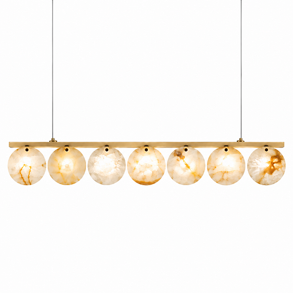 Lustre DNA Iluminação Linear Eclipse 100cm ROCHA-DISCO-100CM – 7 Lâmpadas G9 – Rocha – Pintura